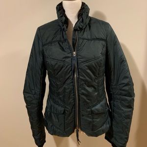 Free People Fitter Nylon and Velvet Puffer Jacket